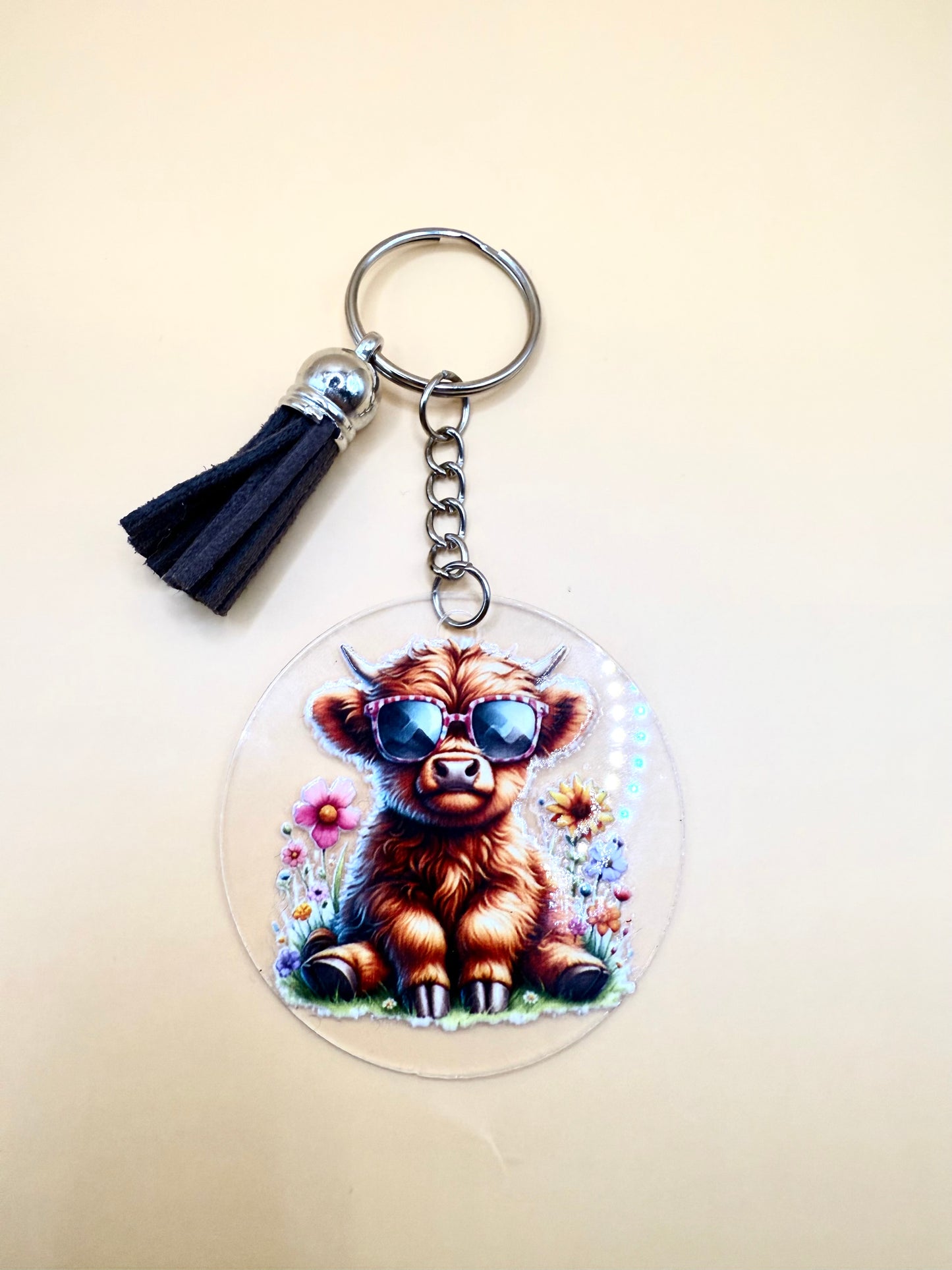 Farmyard Flair Keyring – Highland Cow Edition