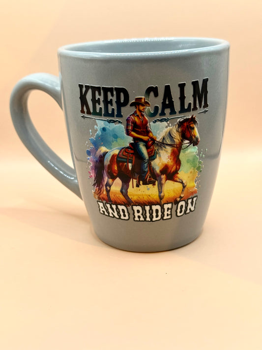 Keep Calm and Ride On Mug – Saddle Up with Style