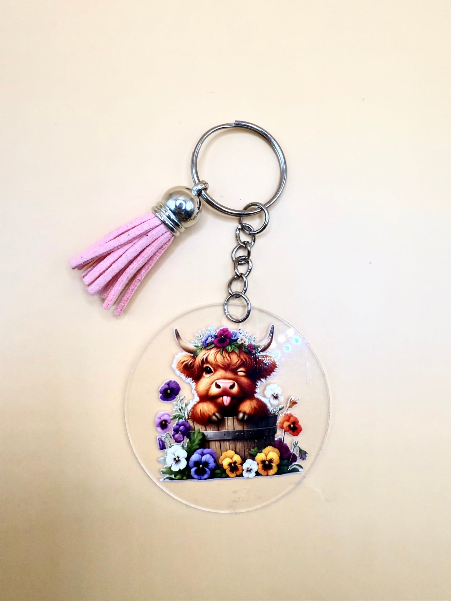 Farmyard Flair Keyring – Highland Cow Edition