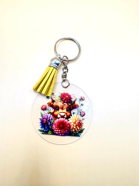 Farmyard Flair Keyring – Highland Cow Edition