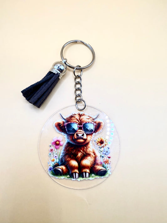 Farmyard Flair Keyring – Highland Cow Edition