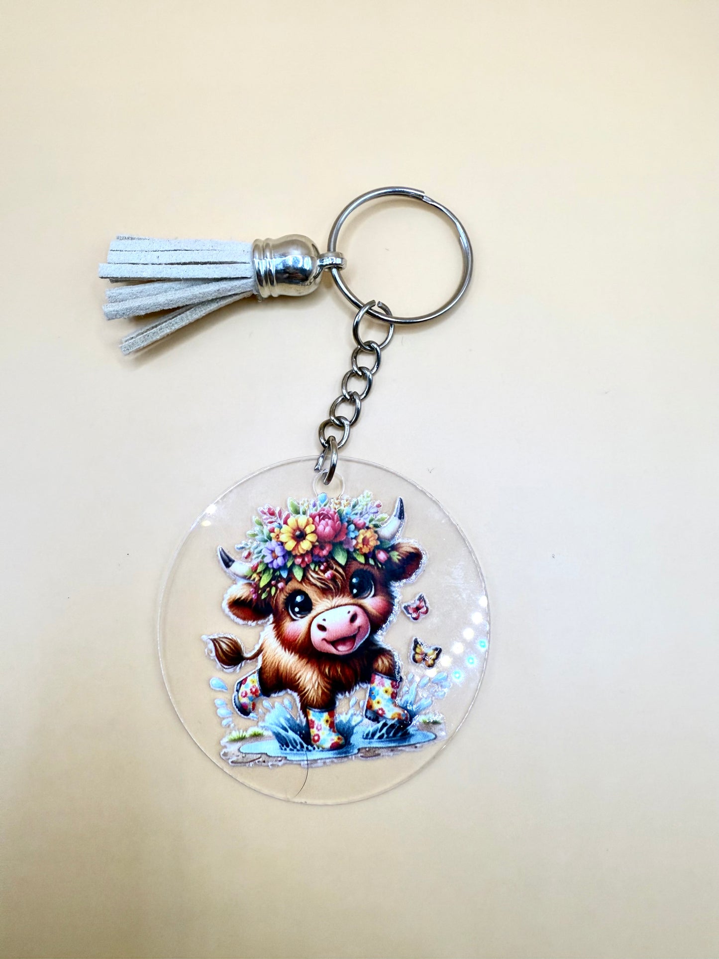 Farmyard Flair Keyring – Highland Cow Edition