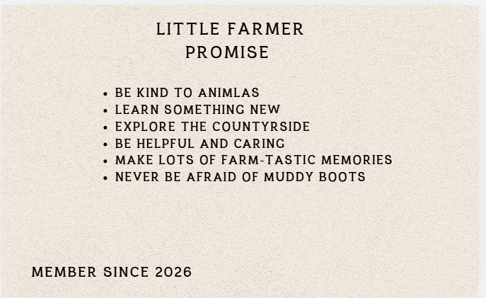 Little Farmers Membership Card